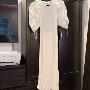 Zara White Long Sleeve Dress